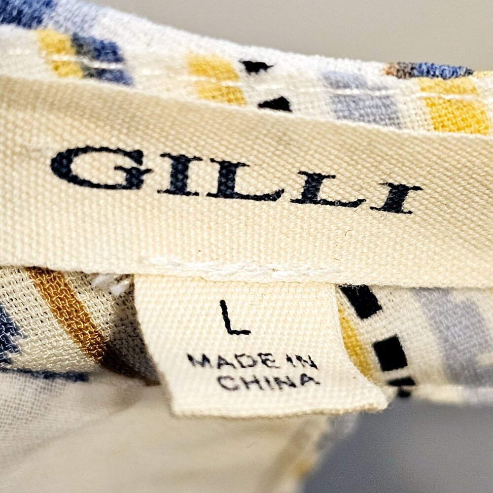 Gilli Women's Striped Big Neck Bow Dressy Sleeveless Lined Classy Top, Lg, NWOT - Picture 9 of 10